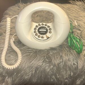 VTG POLYCONCEPT White Rotary Style Dial Donut Handbag TouchTone 70’s Telephone